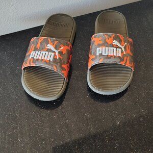 Puma Camo Men's size 11 Slide Olive Green-Orange Sandals